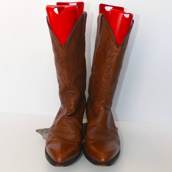 Men\'s Dan Post brown leather pull on classic western cowboy boots sz 10.5 EW main image 7